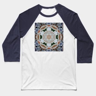 Tile Fragments Mandala Baseball T-Shirt